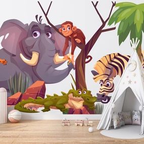 DomTextilu Nálepka na stenu pre deti animované zvieratá Madagaskar 60 x 120 cm