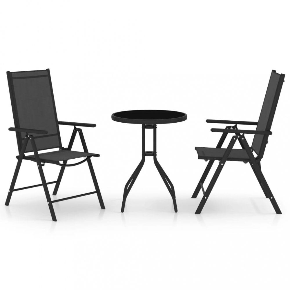 Záhradný bistro set 3 ks Dekorhome Čierna