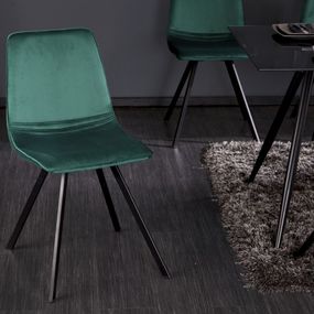 Germany24 - Dizajnová stolička Amsterdam zamat smaragdovo zelená