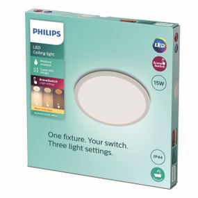 Philips 8719514327184 Super Slim CL550 stropné svietidlo LED D250mm 15W/1300lm 2700K IP44 biela SceneSwitch