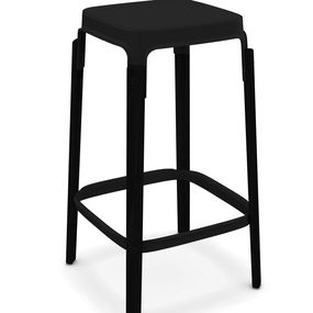 MAGIS - Nízka barová stolička STEELWOOD STOOL - čierna