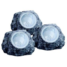 Globo 3302-3 LED solárne záhradné stojacie svietidlá Solar 3x0,06W | IP44 - set 3 svietidiel, šedá