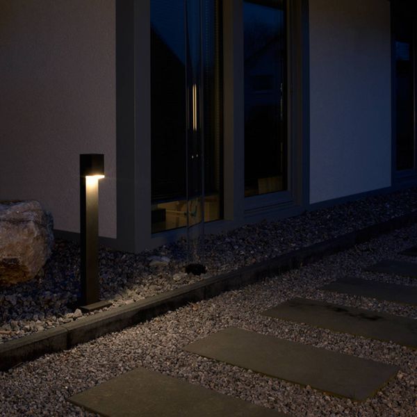 Albert Leuchten Stĺpikové svietidlo Lexian s LED antracit, hliníkový odliatok, akryl, 3W, L: 15 cm, K: 70cm