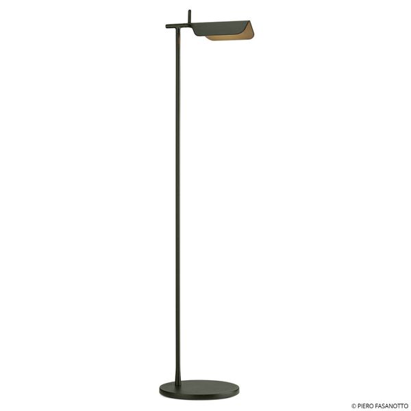 FLOS Tab F LED stojaca lampa, tmavozelená matná, Obývacia izba / jedáleň, hliník, PMMA, 9W, L: 27.3 cm, K: 110cm