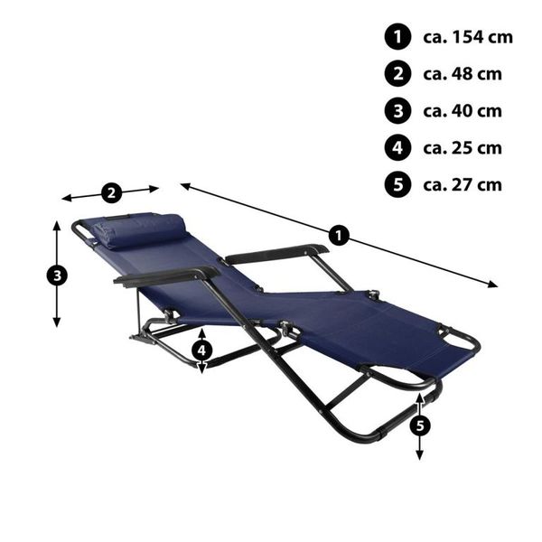 Garthen 29462 Skladacie záhradné lehátko - modrá