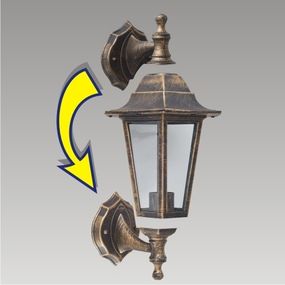 Prezent 3081 záhradná nástenná lampa Capri 1x60W | E27 | IP44 - obojstranná, hnedá patina