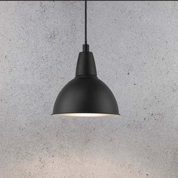 Nordlux Závesná lampa Trude s kovovým tienidlom, čierna, Obývacia izba / jedáleň, kov, E27, 42W, K: 22.5cm