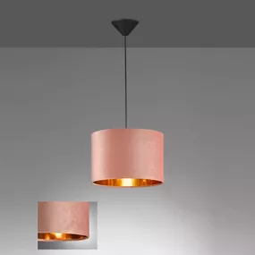 FISCHER & HONSEL Závesná lampa Aura zamatové tienidlo Ø30 cm ružová, Obývacia izba / jedáleň, kov, látka, E27, 40W, K: 20cm