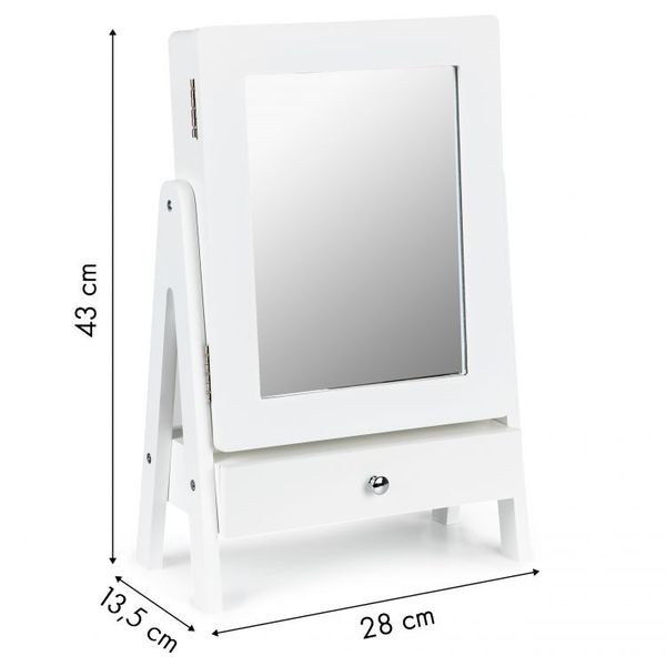 DomTextilu Kozmetický toaletný stolík - šperkovnica so zrkadlom 67218 Biela