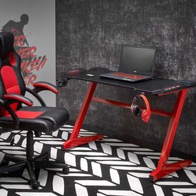 Halmar B49 PC stolík čierny / červený