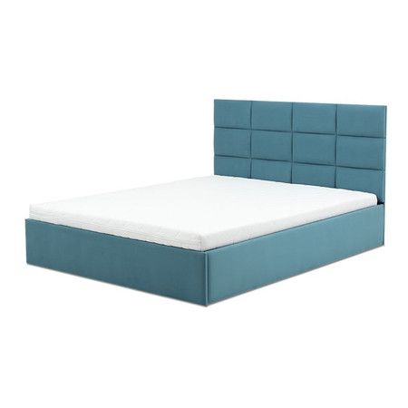 Čalúnená posteľ TORES s penovým  matracom rozmer 180x200 cm Tyrkysová