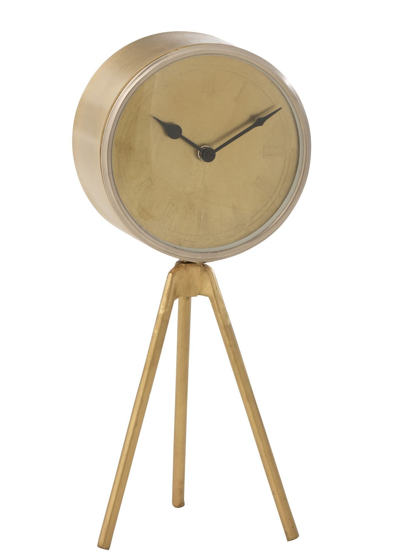 Zlaté kovové hodiny na trojnožke Marthy - 15*16*38 cm