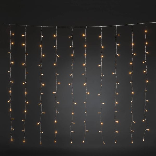 Konstsmide Christmas Svetelný LED záves, 120-plameňový, jantár, plast, Energialuokka: G, L: 140 cm, K: 120cm