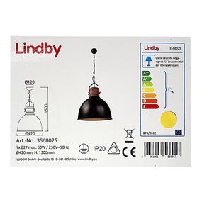 Lindby - Luster na reťazi ARINA 1xE27/60W/230V