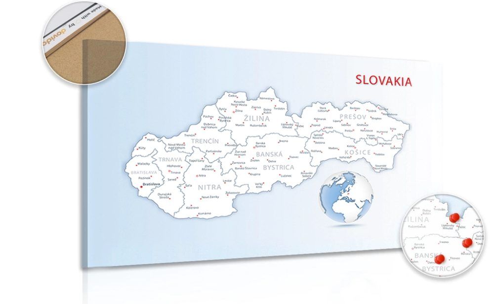 Obraz na korku mapa Slovenskej republiky