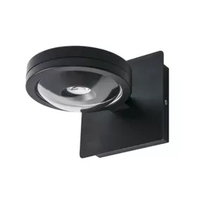 MEGATRON Megatron Solo Punto nástenné LED, matná čierna, Kúpeľňa, kov, plast, GX53, 7W, L: 11.2 cm, K: 11cm
