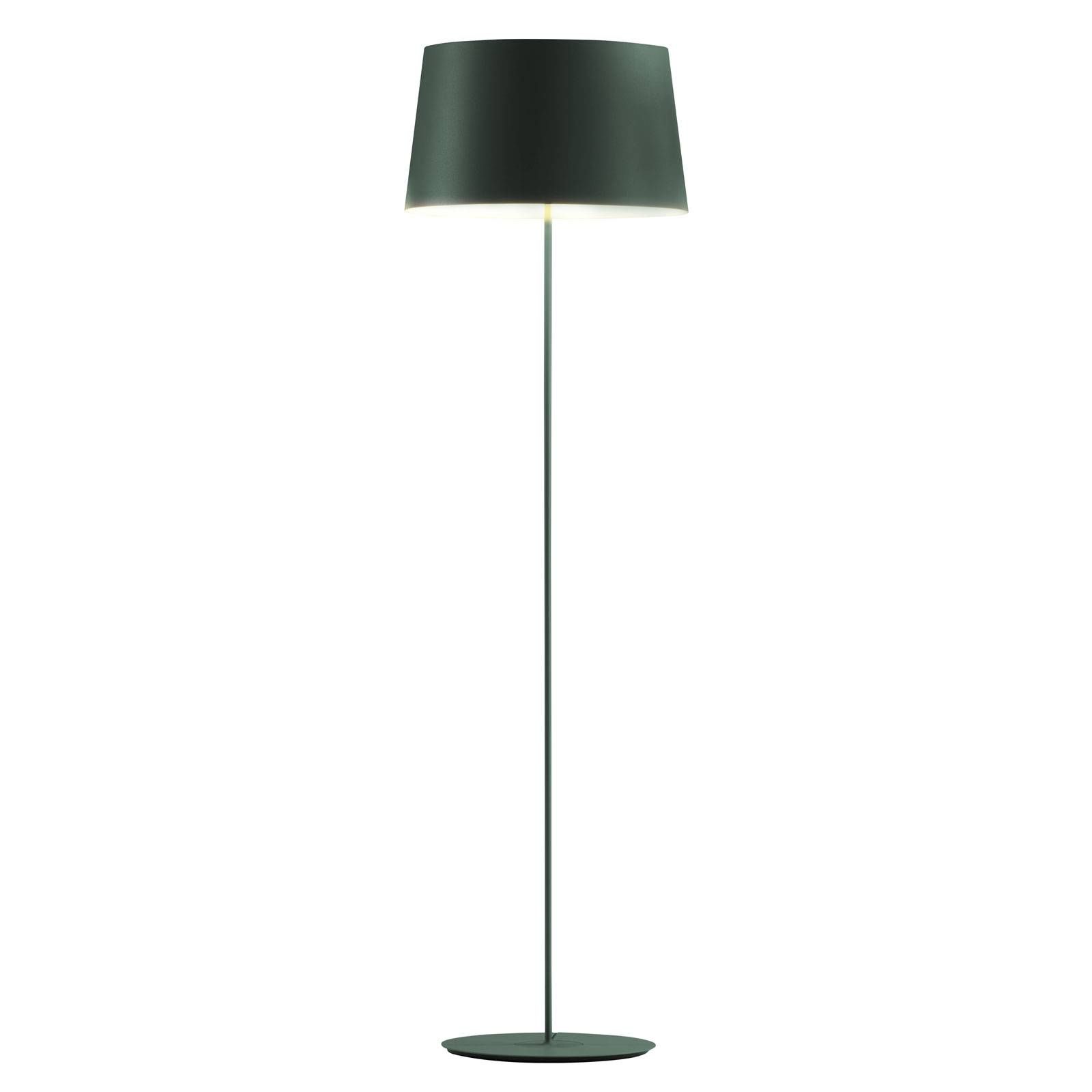 Vibia Warm 4906 dizajnérska stojaca lampa, zelená, Obývacia izba / jedáleň, hliník, ušľachtilá oceľ, E27, 15W, K: 150cm