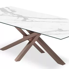 RIFLESSI - Stôl SHANGAI s keramickou obdĺžnikovou doskou