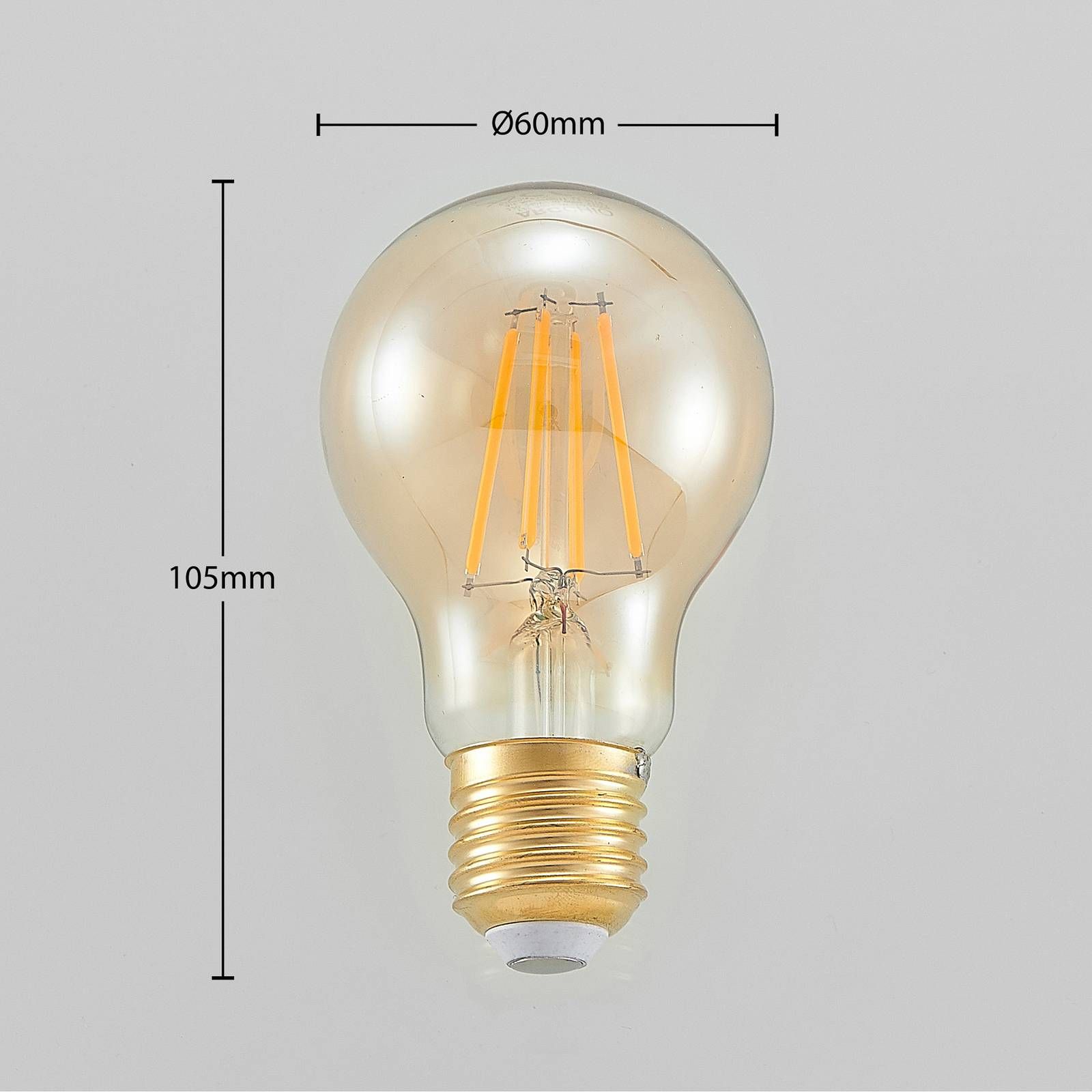 Arcchio LED žiarovka E27 6, 5W 825 jantárová stmievač 3 ks, sklo, E27, 6.5W, Energialuokka: F, P: 10.5 cm
