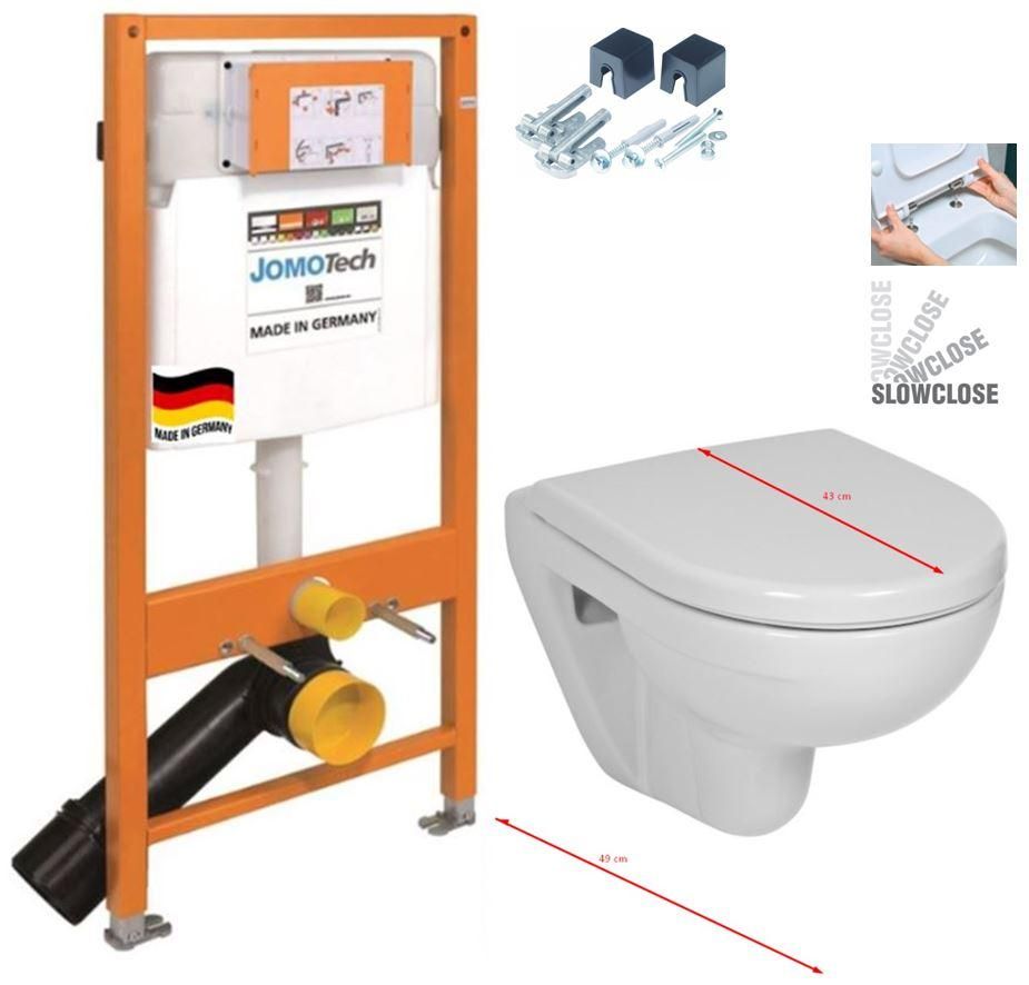 JOMOTech modul pre závesné WC bez sedátka + WC JIKA LYRA PLUS 49 + SEDADLO duraplastu SLOWCLOSE 174-91100700-00 LY4