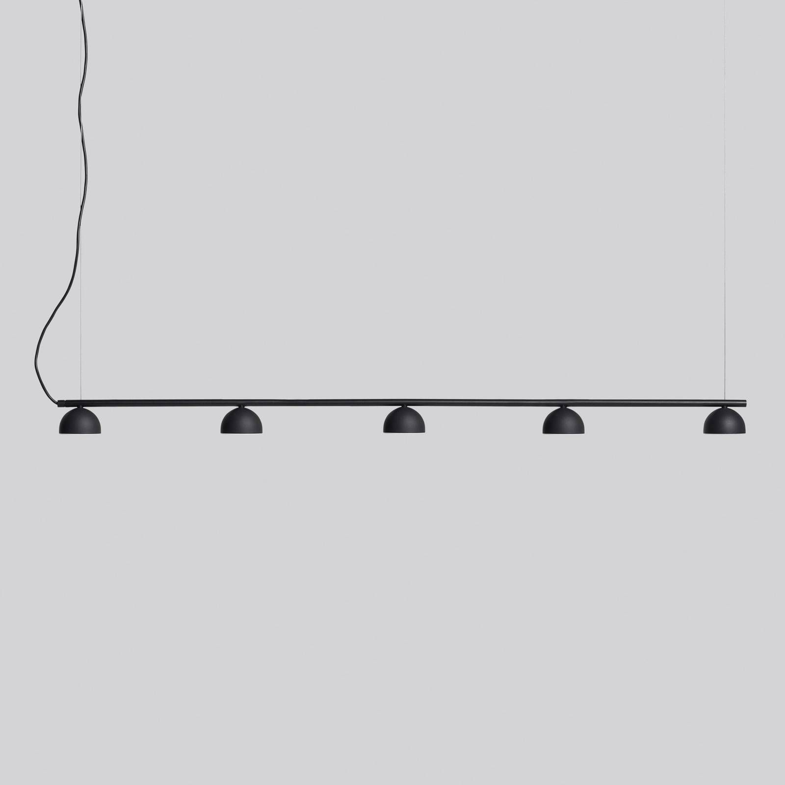 Northern Blush závesné LED svietidlo 5-pl., čierna, Obývacia izba / jedáleň, oceľ, akryl, 6W, P: 150 cm, L: 9 cm, K: 7.5cm