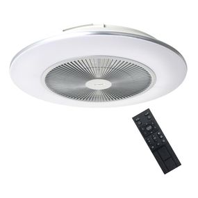 LED Stmievateľné stropné svietidlo s ventilátorom ARIA LED/38W/230V strieborná + DO