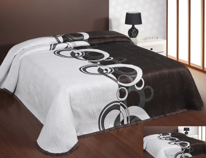 DomTextilu Luxusný obojstranný prehoz na posteľ hnedo biely s motívom Šírka: 170 cm | Dĺžka: 210 cm 2442-36468