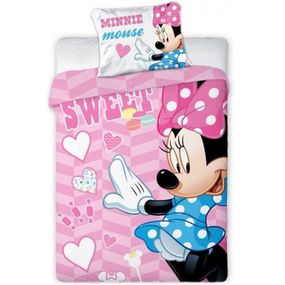 Faro · Obliečky do malej detskej postieľky Sweet Minnie Mouse - Disney - 100% bavlna - 100 x 135 cm + 40 x 60 cm