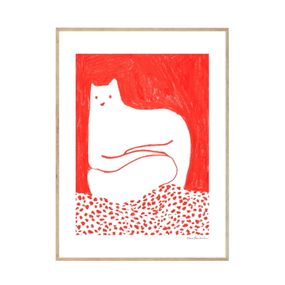 THE POSTER CLUB Autorský plagát Cat in Red by Cinzia Franceschini 30 x 40 cm