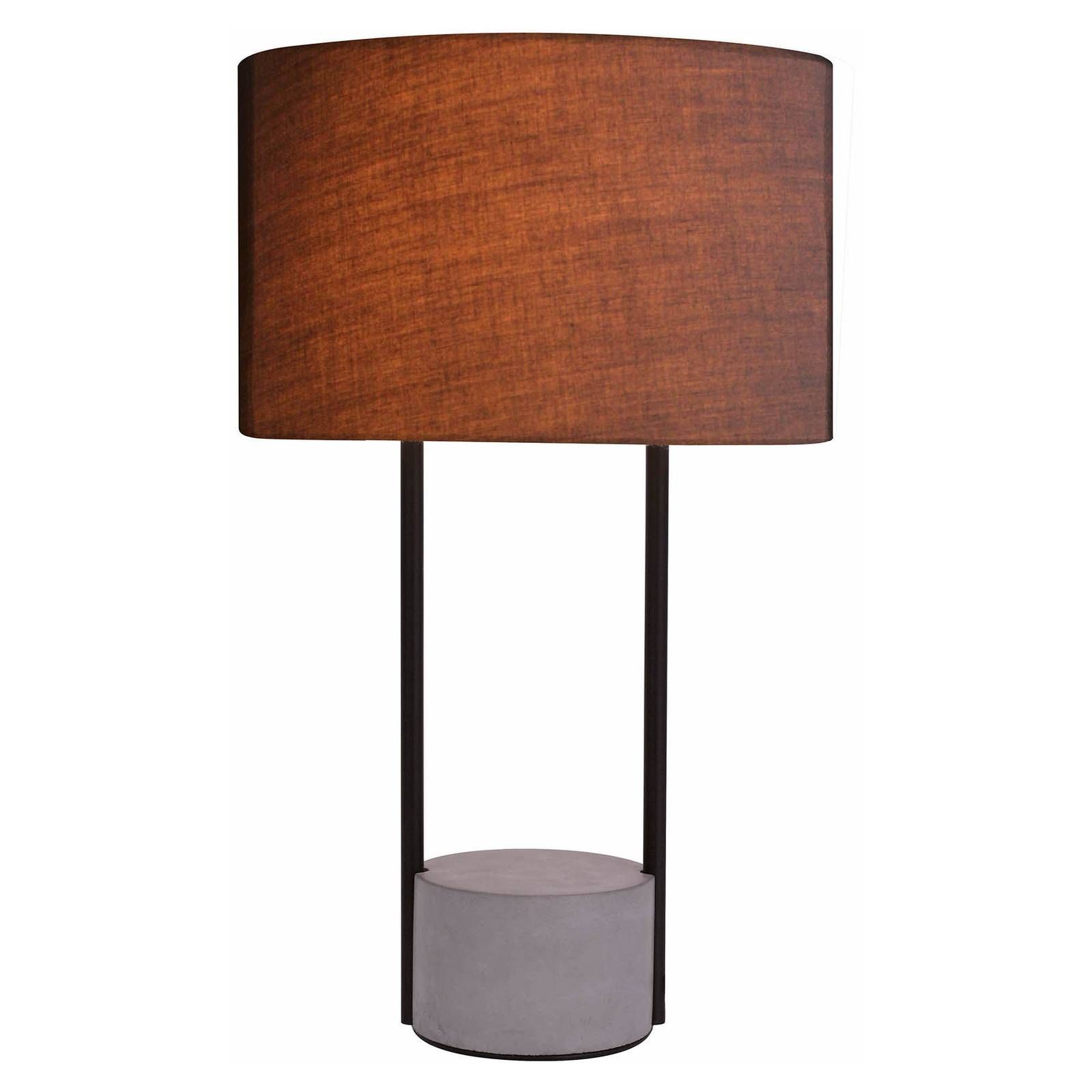 Viokef Stolná lampa Allegro s textilným tienidlom, sivá, Obývacia izba / jedáleň, kov, betón, látka, plast, E27, 40W, K: 47cm