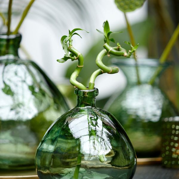 Sklenená váza SELORES Dark-Light Green