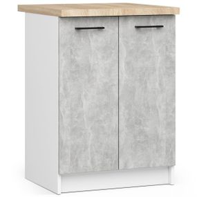 Kuchyňská skříňka Olivie S 60 cm 2D bílá/beton/dub sonoma