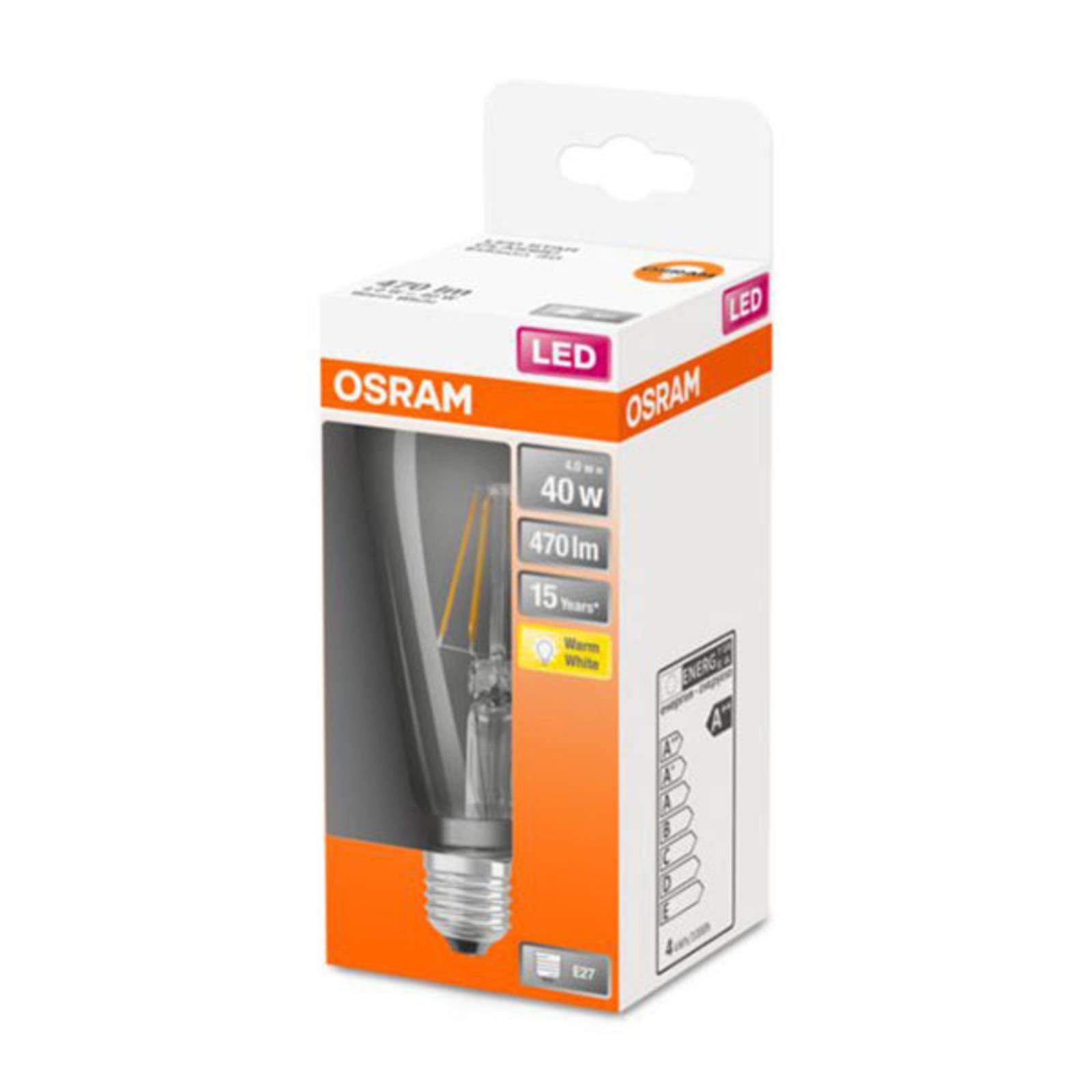 OSRAM Classic ST LED žiarovka E27 4W 2.700K číra, E27, 4W, Energialuokka: E, P: 14.3 cm