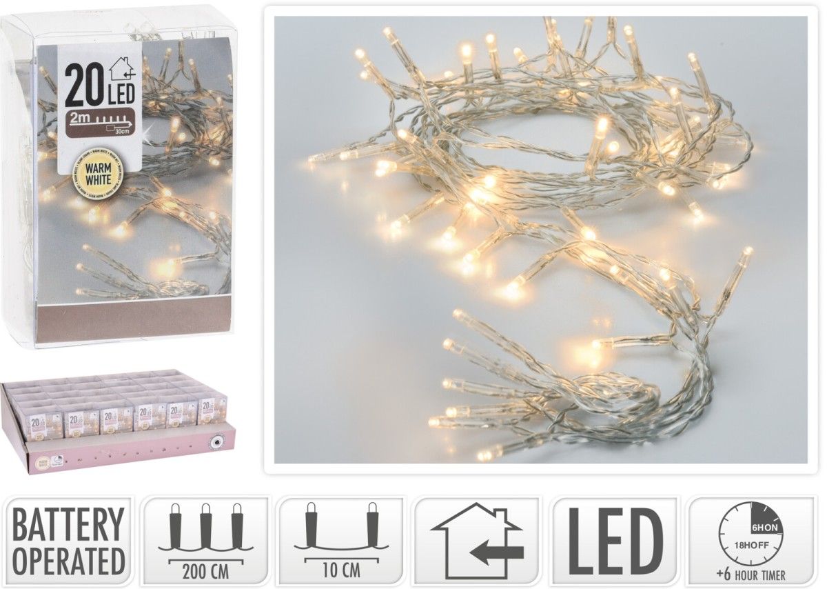 Světelný LED řetěz TWINKLE 200 cm teplá bílá