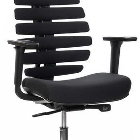 MERCURY kancelárska stolička FISH BONES PDH čierny plast, čierna 26-60, 3D podrúčky