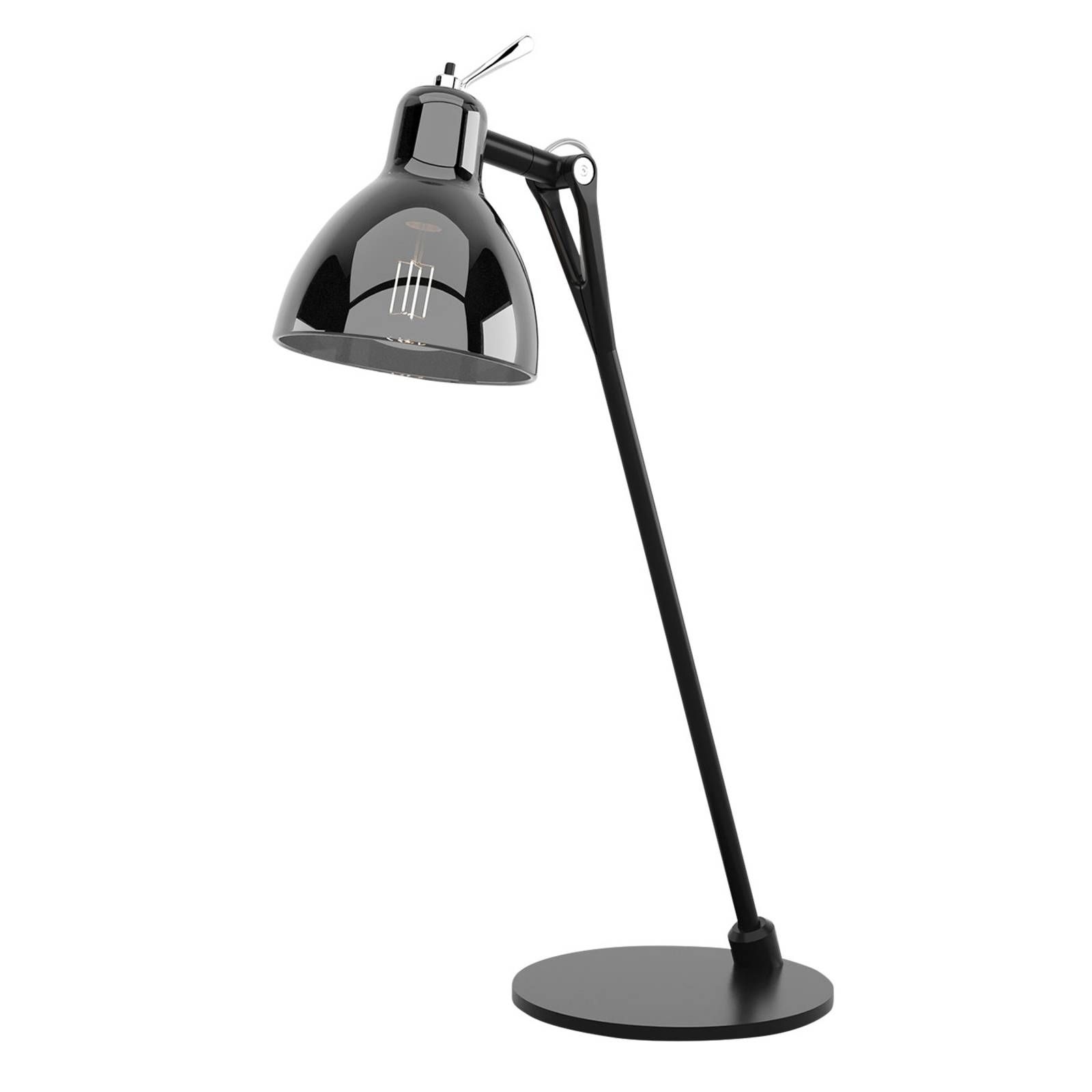 Rotaliana Luxy T0 Glam stolná lampa čierna/dymová, Obývacia izba / jedáleň, hliník, sklo, E14, 7W, K: 52cm