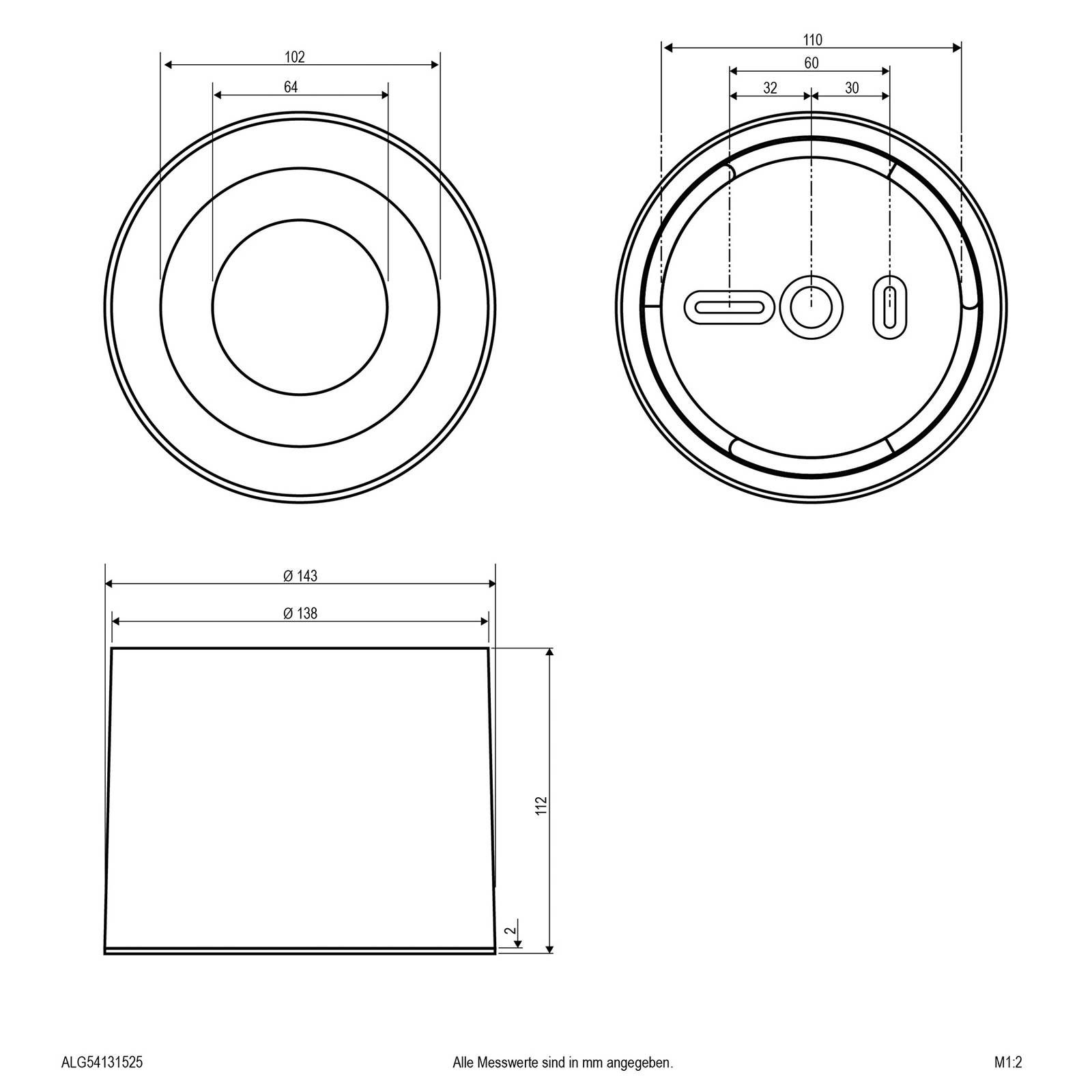 EVN Stropné LED svietidlo ALG54, Ø 21, 3 cm antracitová, Pracovňa / Kancelária, hliník potiahnutý práškom, plast, 13W, K: 12.9cm