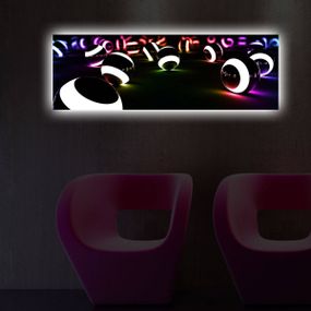 Obraz s LED osvetlením Svietiaca guľa 90x30 cm