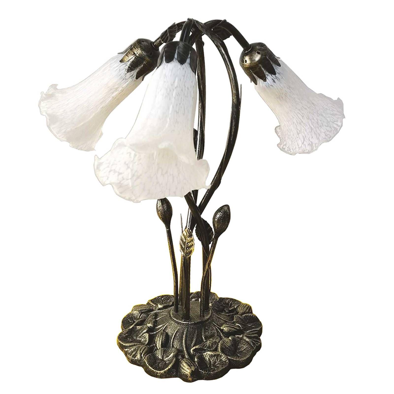 Clayre&Eef Stolová lampa 5LL-6104, štýl Tiffany, Obývacia izba / jedáleň, polyrezín, sklo, E14, 25W, P: 41 cm, L: 31 cm, K: 43cm