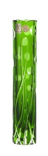 Krištáľová váza Heyday, farba zelená, výška 230 mm