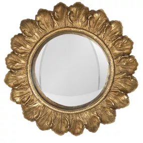 Nástenné zrkadlo v zlatom masívnom ráme Marcellette - Ø 18 * 2 cm