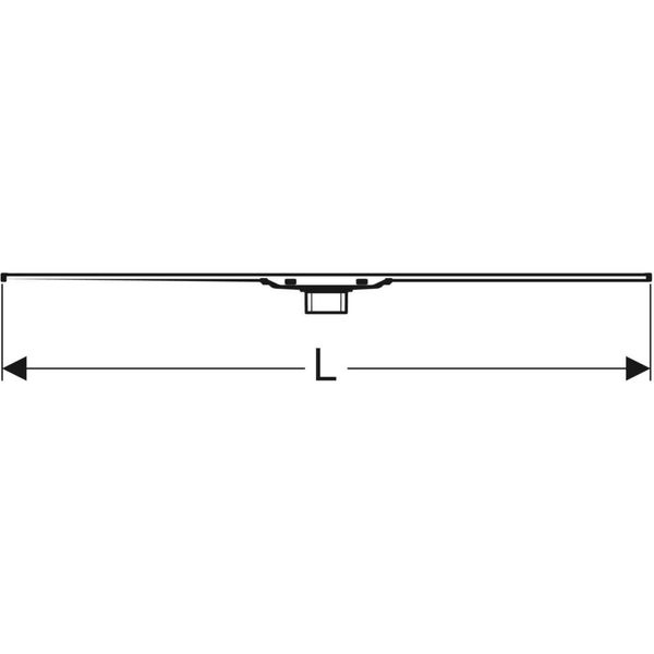 Geberit CleanLine - Nerezový sprchový kanálik 20, 300-1600 mm, čierna/kefovaná nerezová 154.453.00.1