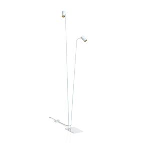 Euluna Stojaca lampa Mono II, 2-plameňová, biela/zlatá, Obývacia izba / jedáleň, oceľ, ABS plast, GU10, 10W, K: 212cm