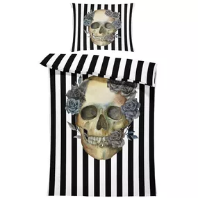 Obliečky Skull with stripes (Rozmer: 1x140/220 + 1x90/70)