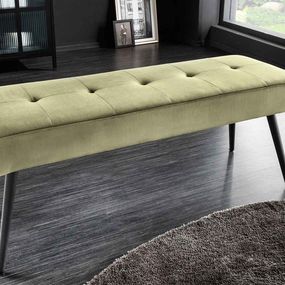 Dizajnová lavica Bailey 100 cm olivovo-zelený zamat