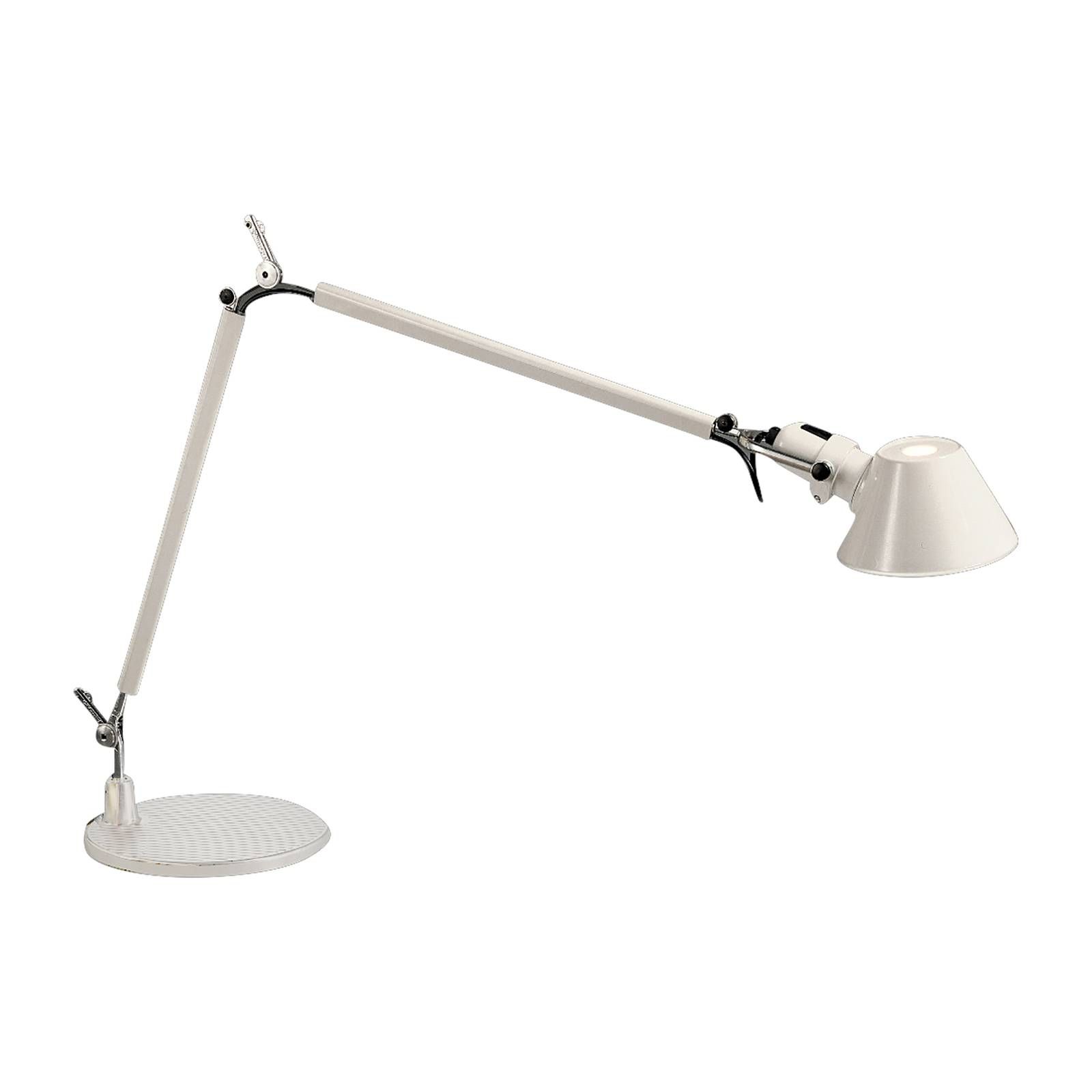 Artemide Tolomeo stolová lampa E27, biela, Pracovňa / Kancelária, hliník, oceľ, E27, 8W, K: 129cm