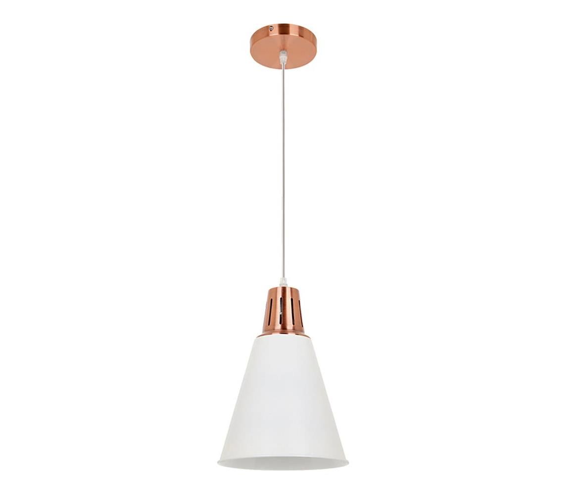 Klausen KL 6237 - Luster na lanku SHADE 1xE27/15W/230V medená/biela