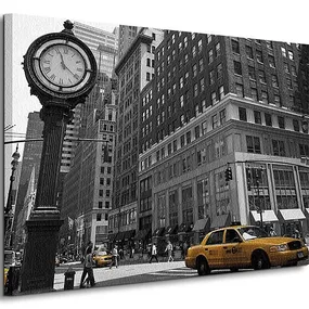Zegar na Avenue, New York BW - Obraz na płótnie CS0030