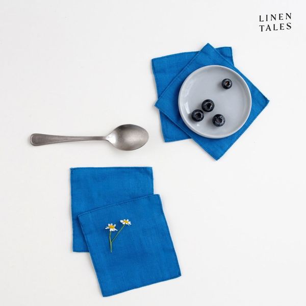 Modré látkové obrúsky v súprave 4 ks - Linen Tales