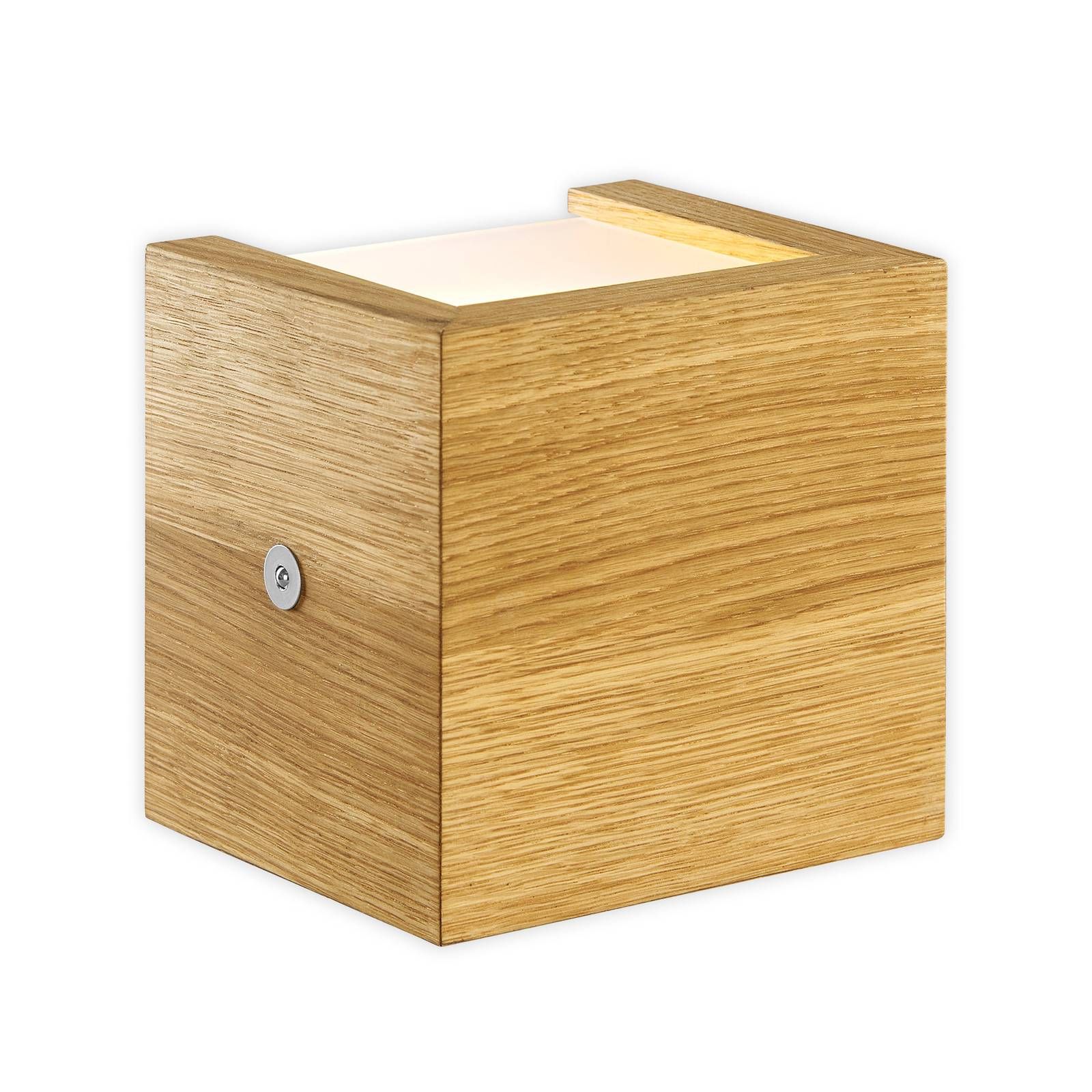 HerzBlut Amon LED svetlo olejovaný hrčavý dub, Obývacia izba / jedáleň, drevo, akryl, 6W, L: 14 cm, K: 14cm